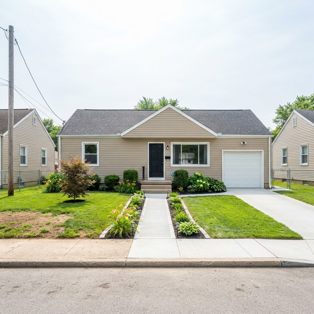 A front yard redesigned by MarketReadi AI — after
